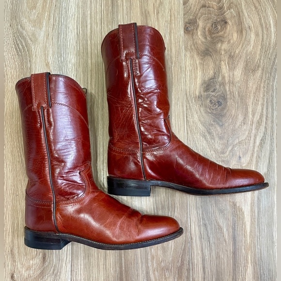 Vintage Justin 3510 Red Leather Boots Size 6 B EUC - Picture 5 of 6